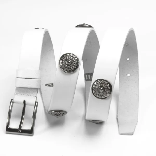 Model 108 - Hakiki Deri Çandarlı Metal Aksesuarlı ( 3 cm )